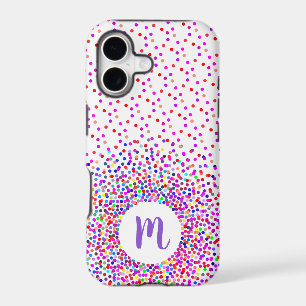 Crazy Dots Confetti Colorful Monogram