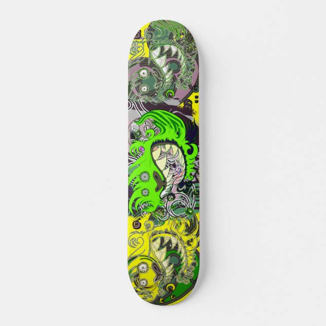 Crazy dragon (Green) Skateboard (Front)