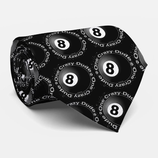 Crazy Eightball Biker mens tie (Rolled)