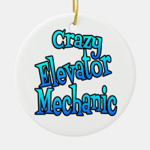 Crazy Elevator Mechanic Ceramic Tree Decoration