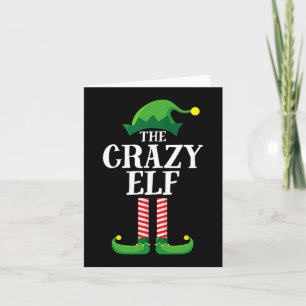 Crazy Elf Matching Family Group Christmas Party Card