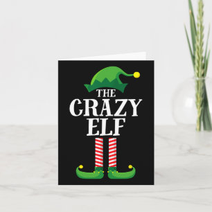 Crazy Elf Matching Family Group Christmas Party Card