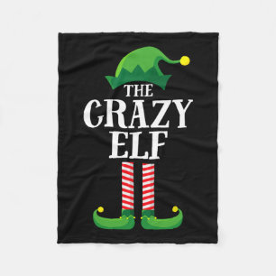 Crazy Elf Matching Family Group Christmas Party Fleece Blanket
