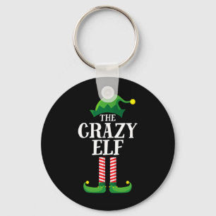 Crazy Elf Matching Family Group Christmas Party Key Ring