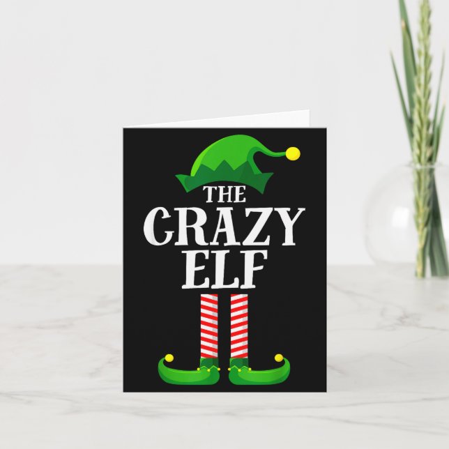 Crazy Elf Matching Family Group Christmas Party Py Card (Front)