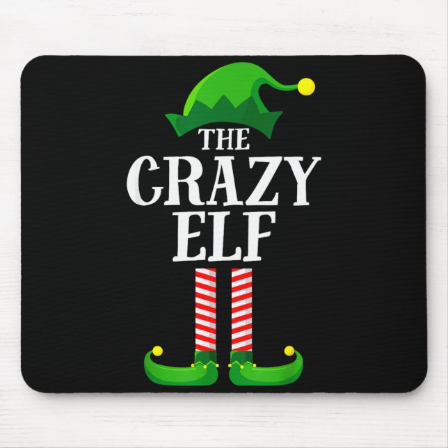 Crazy Elf Matching Family Group Christmas Party Py Mouse Mat (Front)