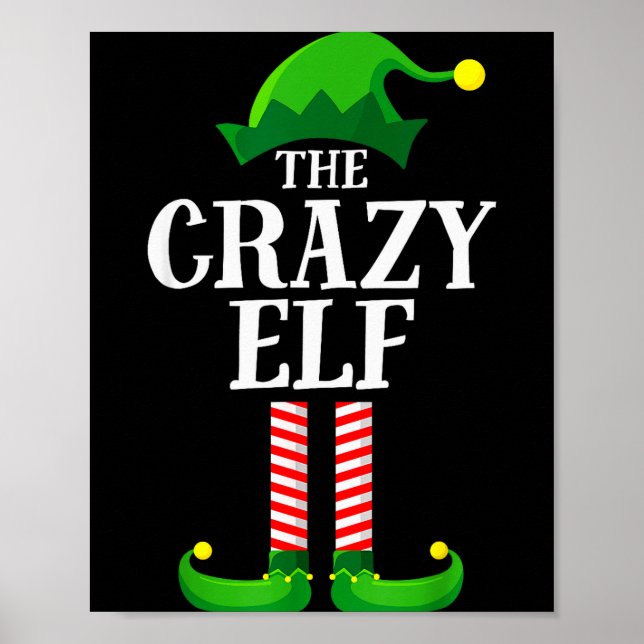 Crazy Elf Matching Family Group Christmas Party Py Poster (Front)