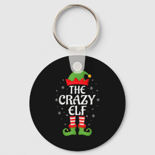 Crazy Elf Xmas Family Matching Elf Squad Christmas Key Ring