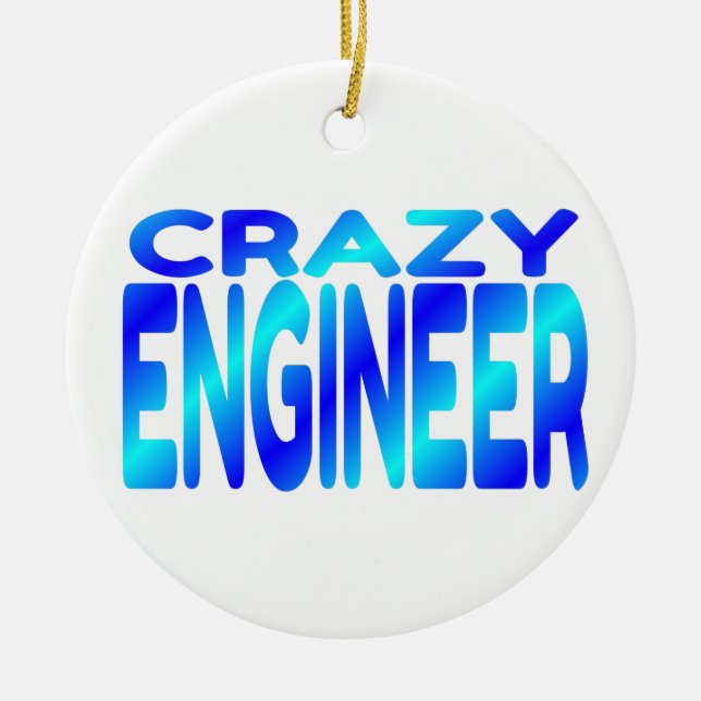 Crazy Engineer Ceramic Tree Decoration (Front)