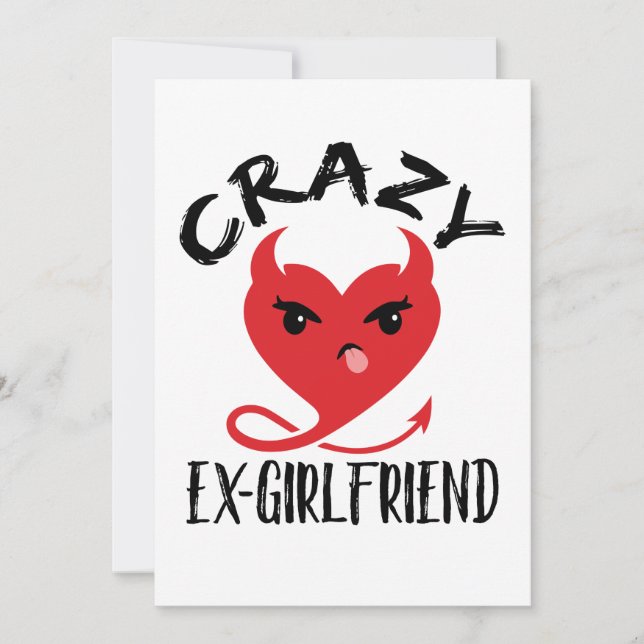 Crazy Ex-Girlfriend Funny Devil Red Heart Holiday Card (Front)