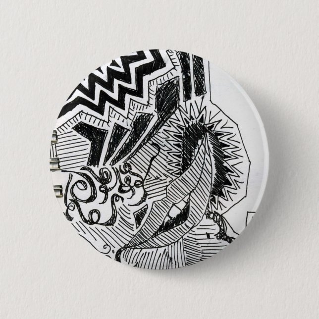 crazy eye 6 cm round badge (Front)