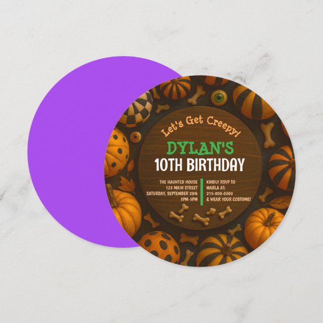 CRAZY EYEBALLS Halloween Birthday Party Invitation (Front/Back)