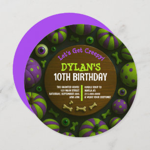 CRAZY EYEBALLS Halloween Birthday Party Invitation