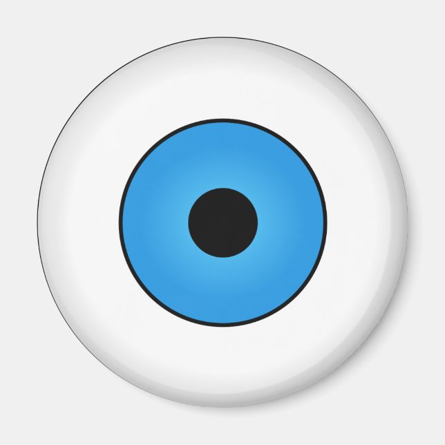 Crazy Eyeballs Halloween Fridge Magnet Blue (Front)