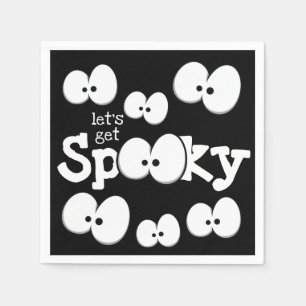 Crazy Eyes Let's Get Spooky Halloween Party Napkin