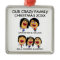 Crazy Family of Five Cartoon Ornament