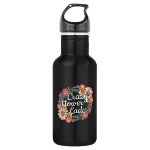 Crazy Flower Lady - Zinnia Gardener 532 Ml Water Bottle