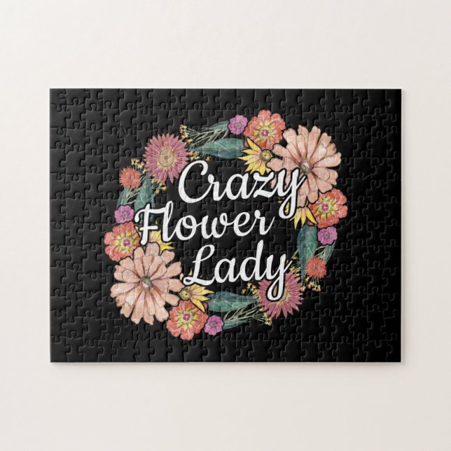 Crazy Flower Lady - Zinnia Gardener Jigsaw Puzzle (Horizontal)