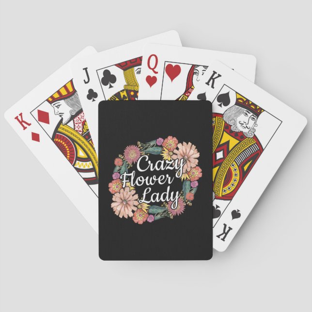 Crazy Flower Lady - Zinnia Gardener Playing Cards (Back)