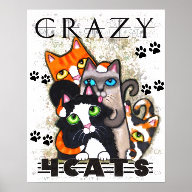 Crazy For Cats Art Print (Front)