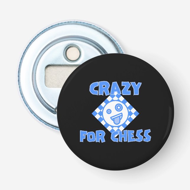 Crazy for chess bottle opener (Front)