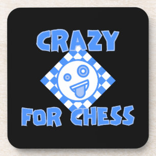 Crazy for chess coaster