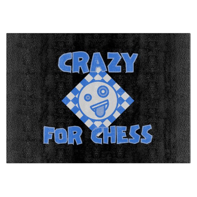 Crazy for chess cutting board (Front)