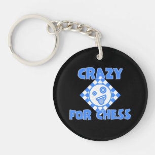 Crazy for chess key ring