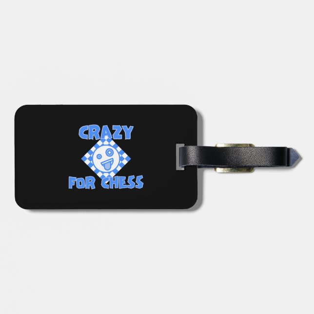 Crazy for chess luggage tag (Back Horizontal)