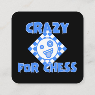 Crazy for chess square business card