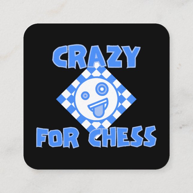 Crazy for chess square business card (Back)