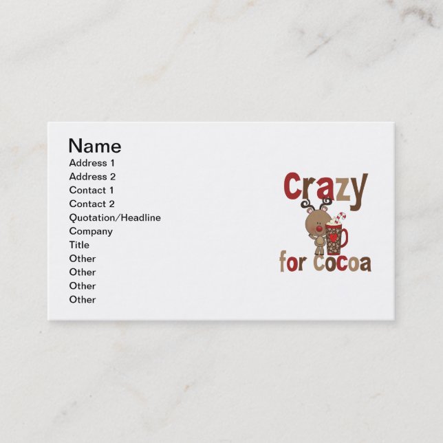 Crazy For Cocoa Business Card (Front)