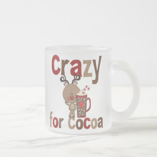 Crazy For Cocoa Frosted Glass Coffee Mug