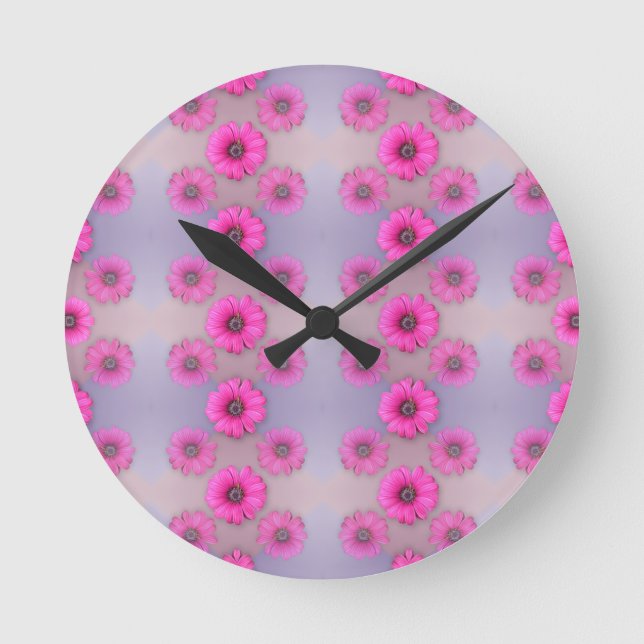 Crazy for Daisy Round Clock (Front)