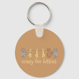 Crazy For Kitties Tshirts and Gifts Key Ring