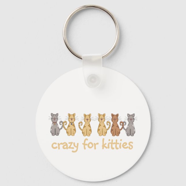 Crazy For Kitties Tshirts and Gifts Key Ring (Front)
