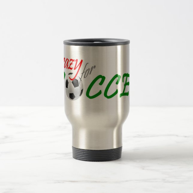 Crazy for Soccer Travel Mug (Center)