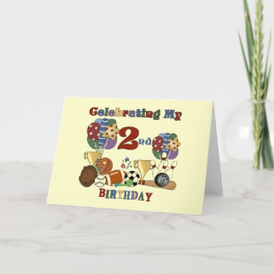 Crazy For Sports 2nd Birthday T-shirts and Gifts Card
