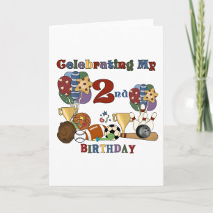 Crazy For Sports 2nd Birthday T-shirts and Gifts Card