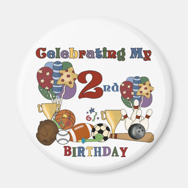 Crazy For Sports 2nd Birthday T-shirts and Gifts Magnet (Front)