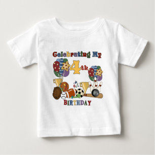 Crazy For Sports 4th Birthday T-shirts and Gifts