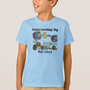 Crazy For Sports 4th Birthday T-shirts and Gifts