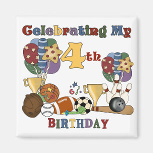 Crazy For Sports 4th Birthday T-shirts and Gifts Magnet