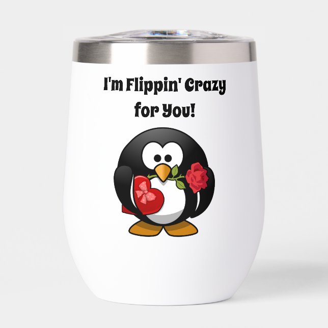 Crazy for You Cute Valentine's Day Love Penguin  (Front)
