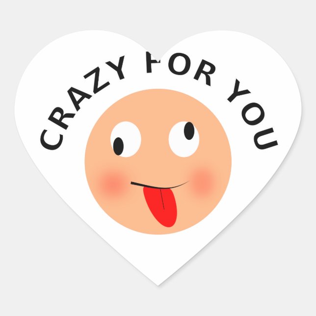 Crazy For You Heart Sticker (Front)