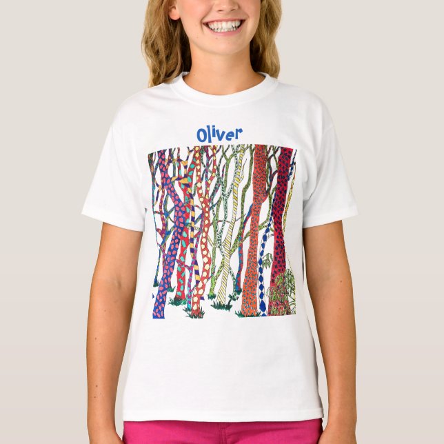 Crazy Forest colourful fun happy named T-Shirt (Front)