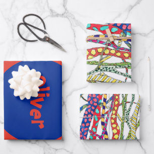 Crazy Forest colourful fun happy named  Wrapping Paper Sheet