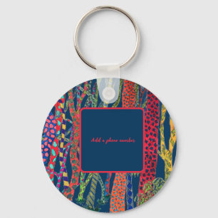 crazy forest fun colourful identifier key ring