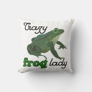 Crazy Frog Lady Frog lover gifts Cushion
