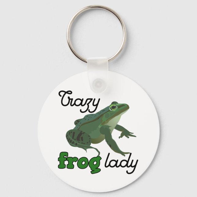 Crazy Frog Lady Frog lover gifts Key Ring (Front)